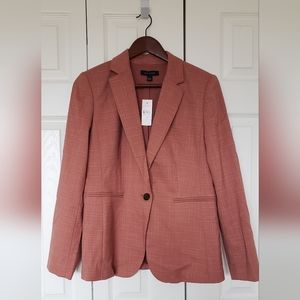 Ann Taylor Peach Cross Weave Blazer NWT
